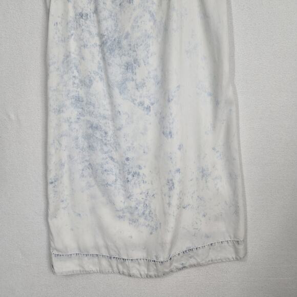 Anthro Holding Horses Dress XS Acid Wash Chambray Ruffle One Shoulder Tie Dye - Picture 4 of 11